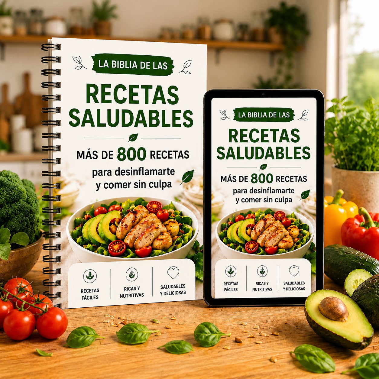 La Biblia de las Recetas Saludables. Todo lo que necesitas para dejar de improvisar tus comidas.